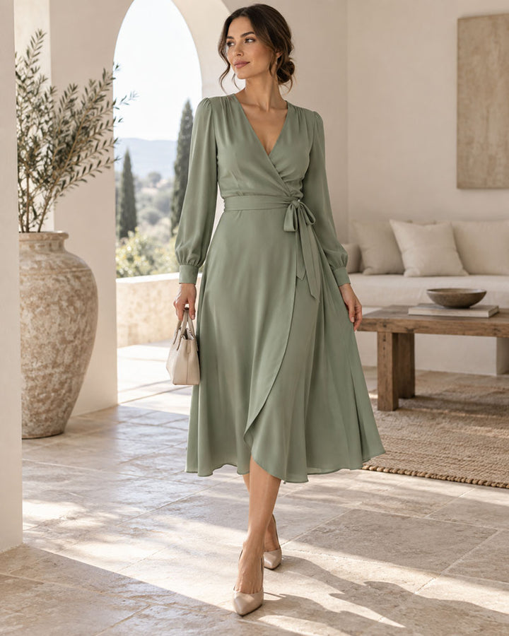 Alessia Abito Midi Incrociato